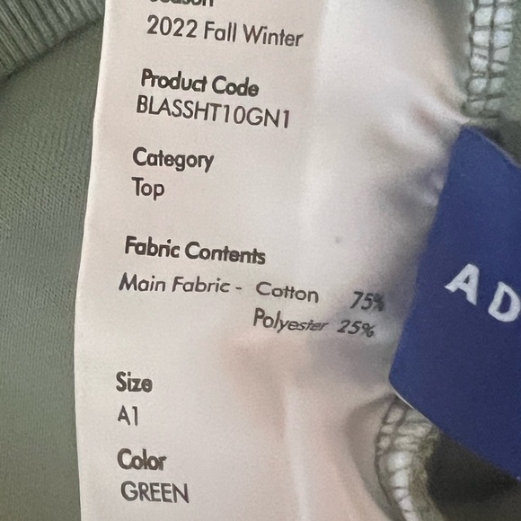ADER error Green Tran Sweatshirt size A1 - Picture 7 of 16